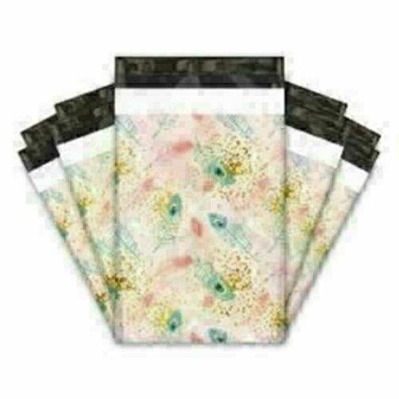 25pk Pink Peacock 10 x 13 Poly Mailers Polymailers Shipping Bags Boutique Office